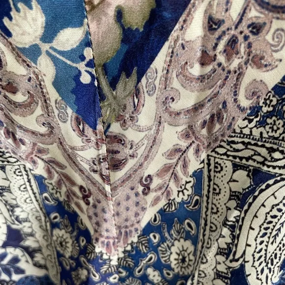 Guess Women's Blue & Brown Paisley V-Neck Cami Top - Picture 11 of 13